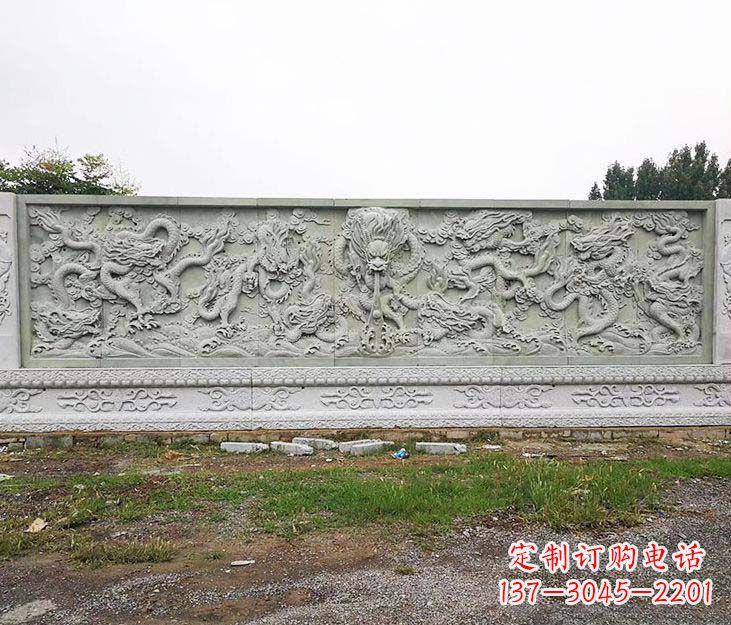 潍坊园林九龙壁景观石雕