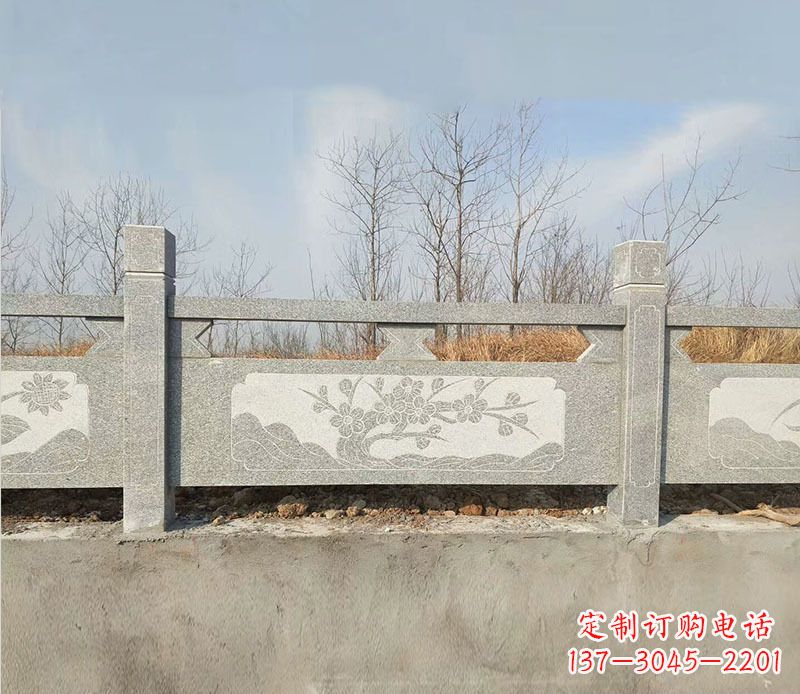 潍坊园林梅花石浮雕栏板景观石雕