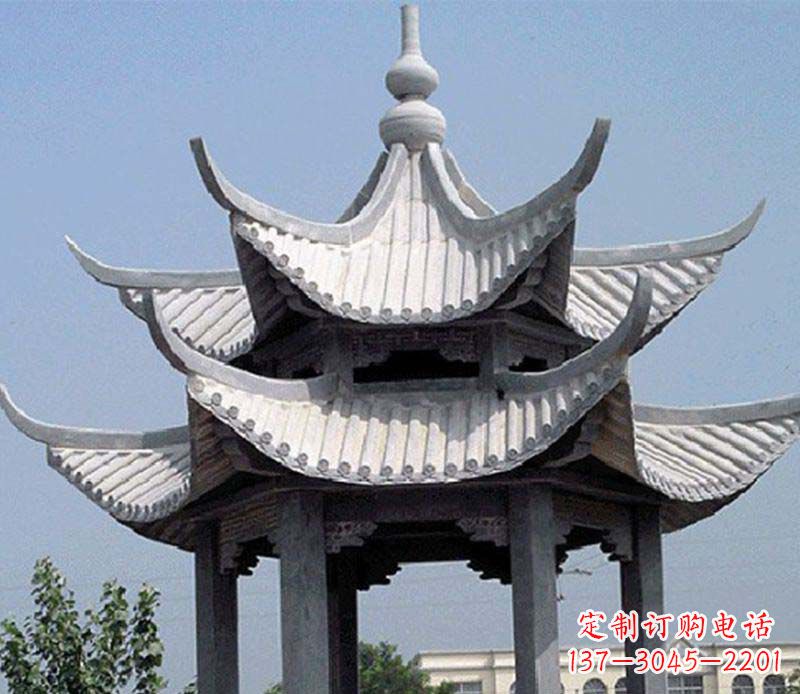 潍坊园林双层石凉亭景观石雕