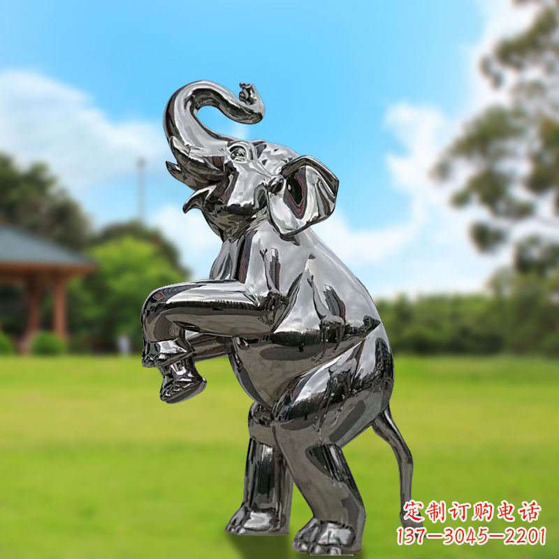 潍坊站立的不锈钢小象雕塑