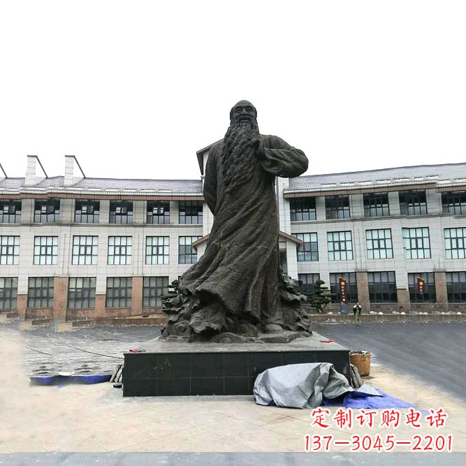 潍坊张大千铜雕塑像-景区广场名人雕塑