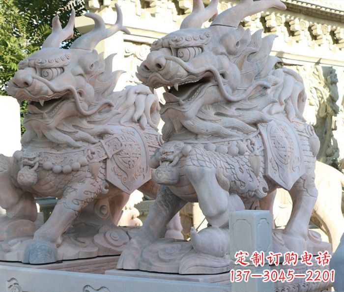潍坊招财瑞兽麒麟石雕 (2)