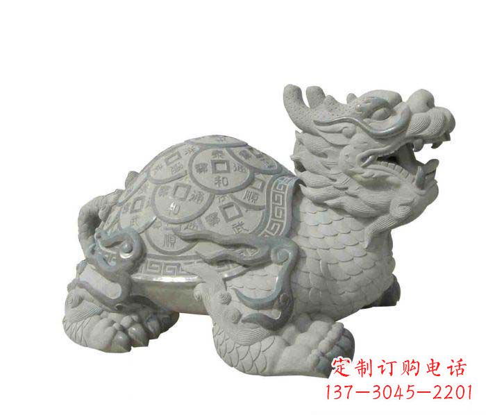 潍坊招财神兽大理石龙龟石雕