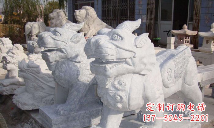 潍坊招财神兽大理石貔貅石雕