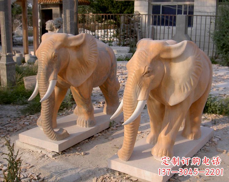 潍坊招财石雕大象