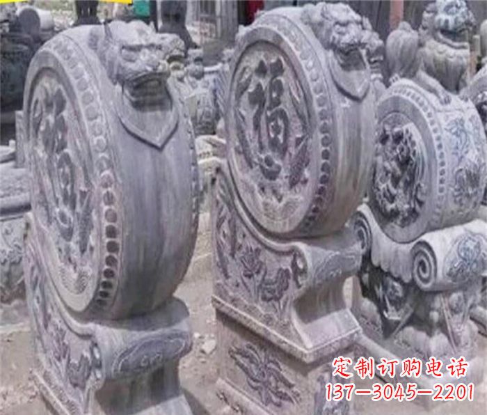潍坊招财石门墩仿古抱鼓石