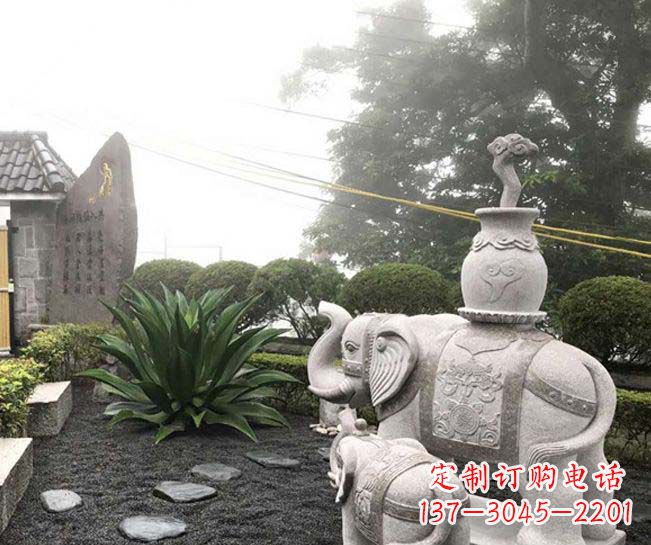 潍坊招财驮宝大象石雕
