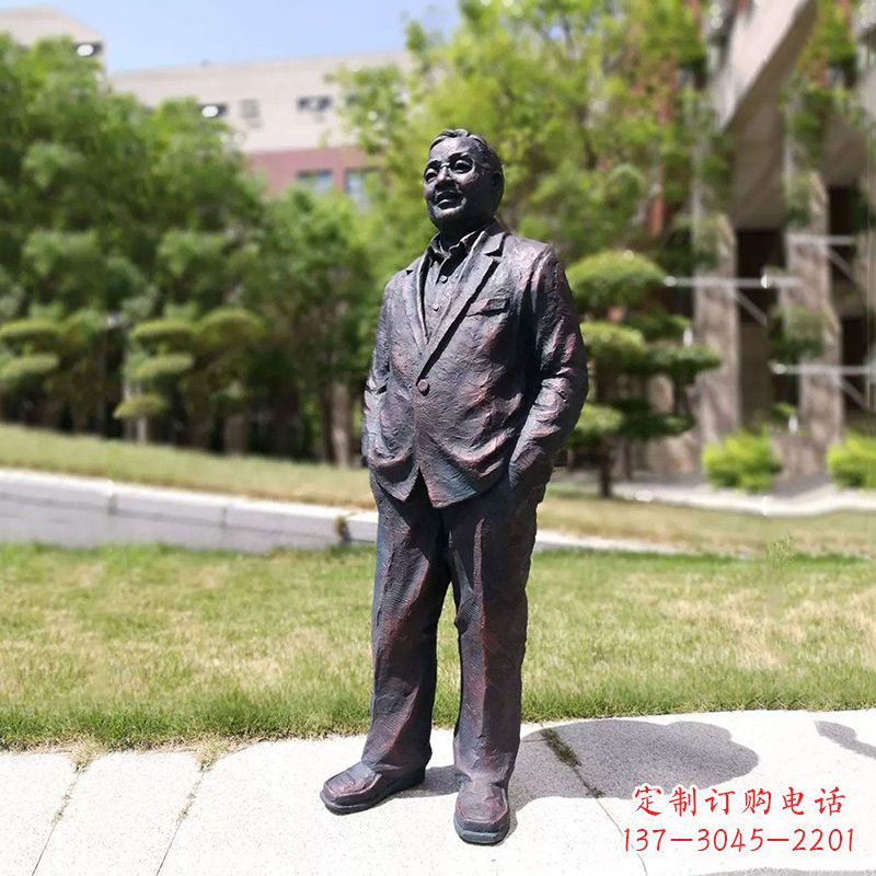 潍坊中国当代著名数学家铸铜华罗庚雕塑