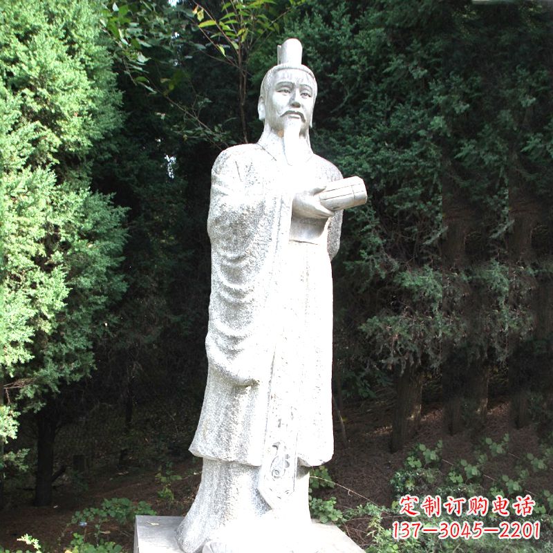 潍坊中国古代著名帝王汉文帝刘恒汉白玉石雕塑像