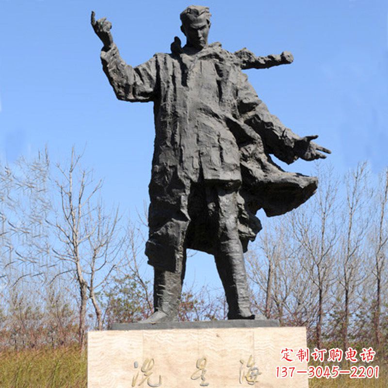 潍坊中国近代著名音乐家冼星海公园铸铜景观雕像