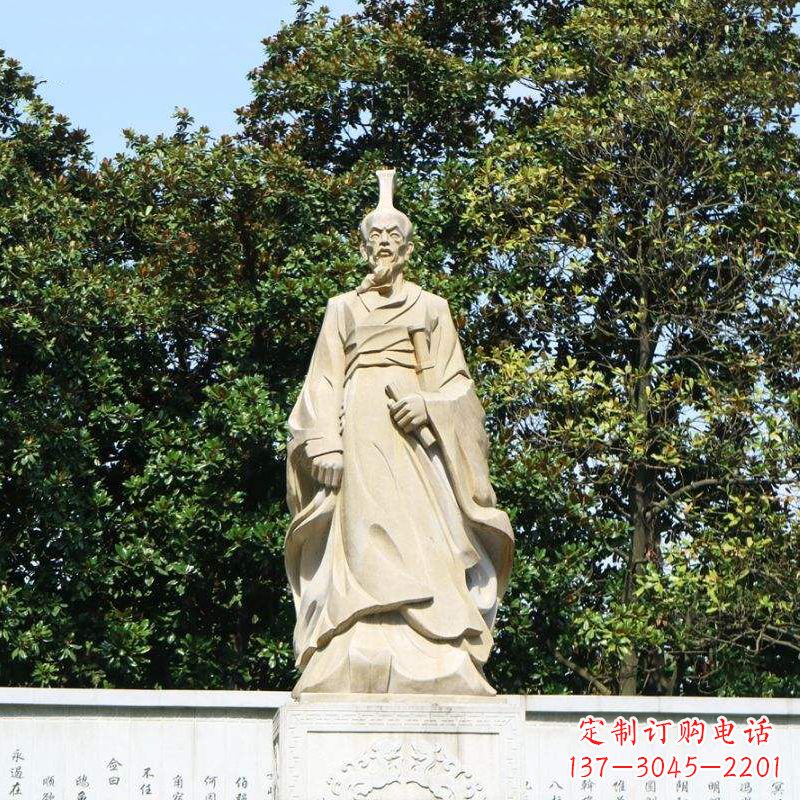 潍坊中国名人战国时期楚国诗人屈原砂岩石雕像