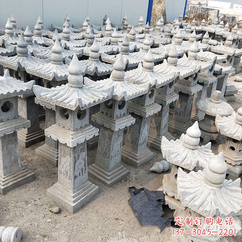 潍坊中式青石灯笼雕塑