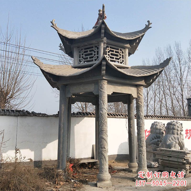 潍坊中式双层石雕凉亭