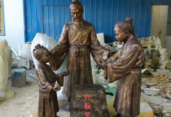 潍坊寓言故事孔融让梨人物铜雕