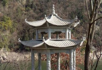 潍坊园林仿古双层石雕凉亭
