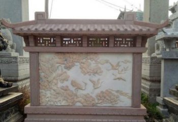 潍坊园林景观松鹤石浮雕影壁