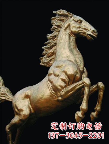 潍坊铸铜鎏金马儿雕塑