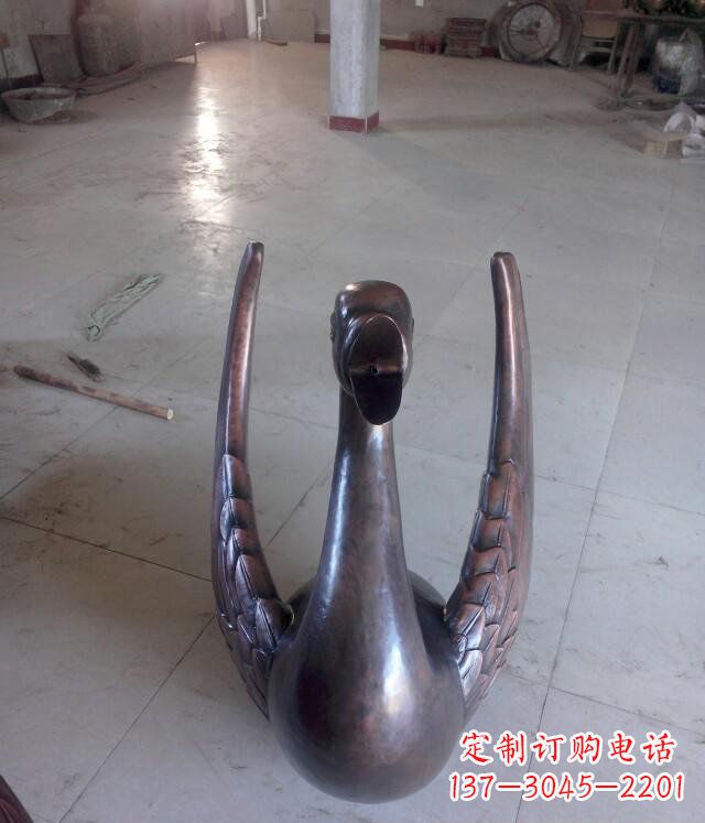 潍坊铸铜天鹅公园动物铜雕