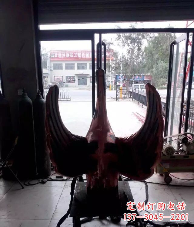 潍坊铸铜天鹅公园动物铜雕 (2)