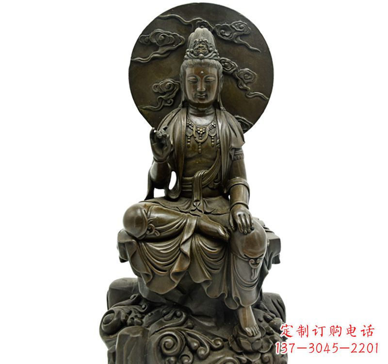 潍坊自在观音菩萨仿古铜雕佛像