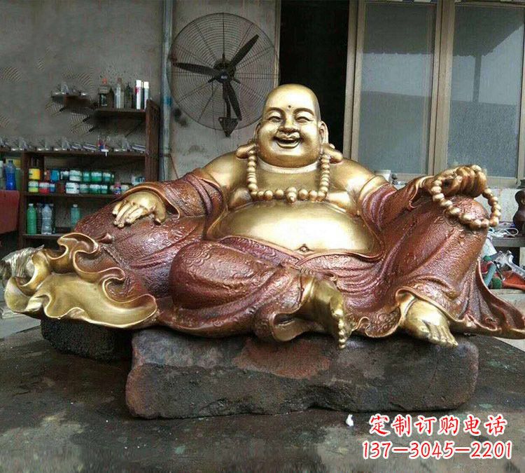 潍坊宗教供奉坐式弥勒佛铜雕