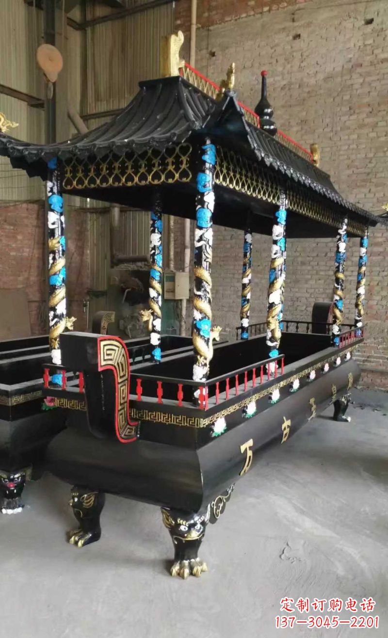 潍坊宗教庙宇方形香炉铜雕