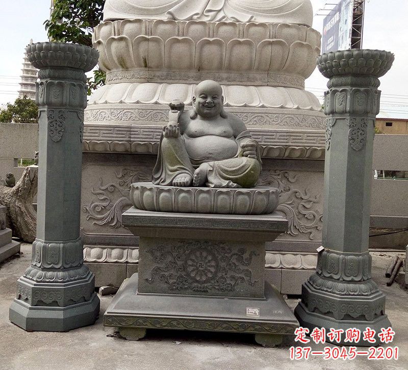 潍坊宗教庙宇如意弥勒佛石雕