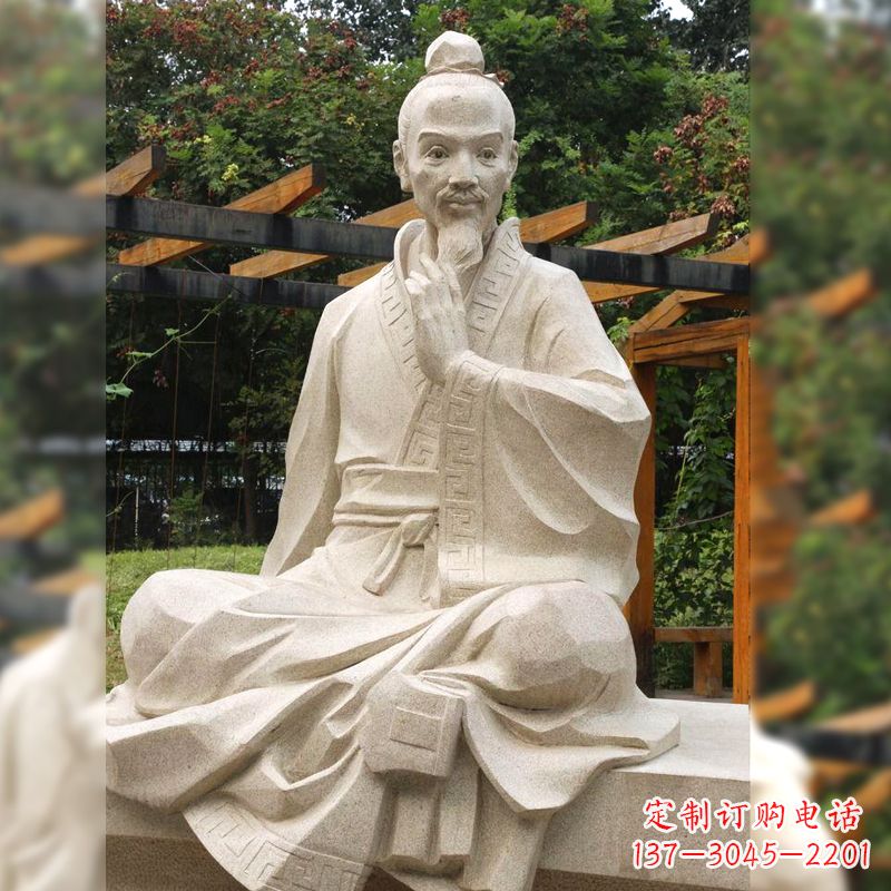 潍坊祖冲之石雕塑像-园林人物历史名人雕像